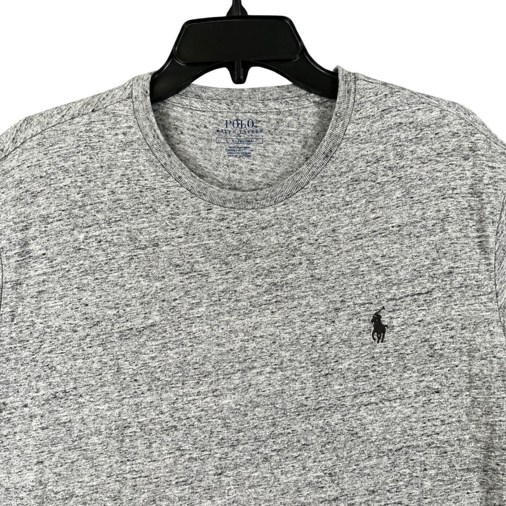 Polo Ralph Lauren T-Shirt Mens L Grey Heather Marl Pony Logo Casual‎ Essential